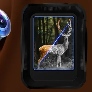 Lumescope screen showing a deer, half of the image in daylight color and half in infrared night mode